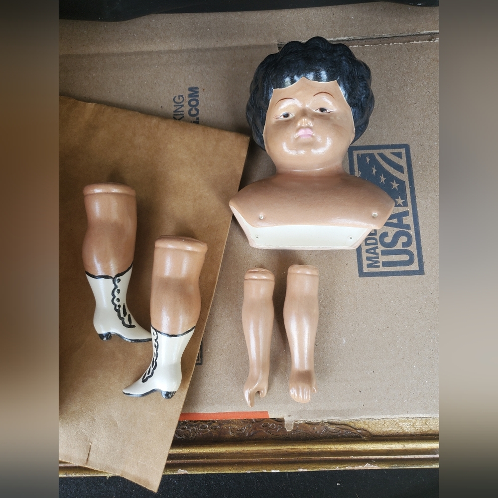 Vintage hand made/painted doll parts